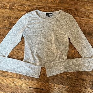 Wilfred Free Gray Long Sleeve Crop Top